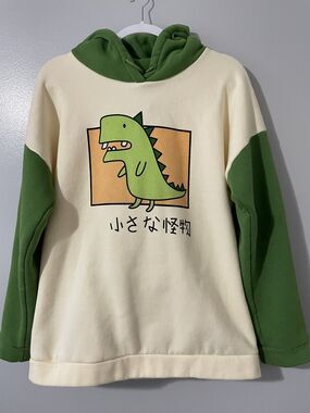 Kawaii Harajuku Girls Size XL Dinosaur Fleece Hoodie Sweatshirt Coat